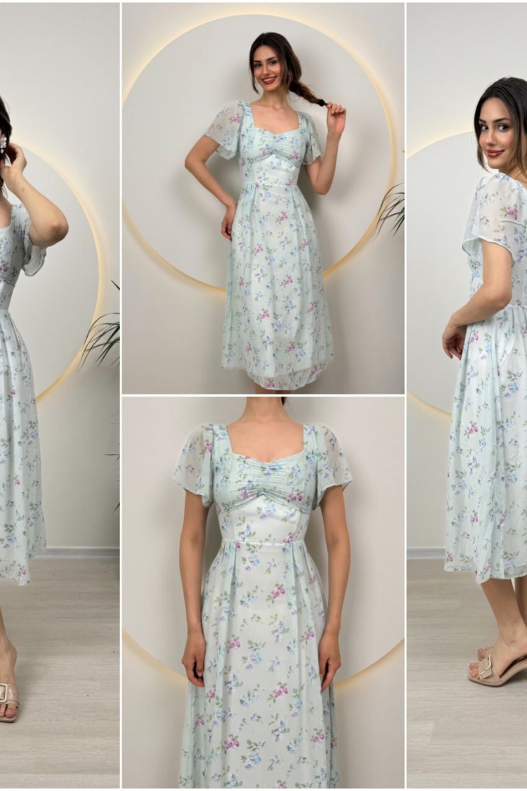 Patterned Crepe Dress