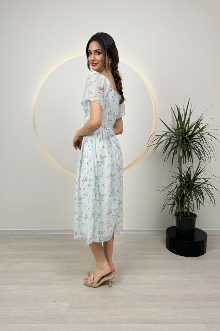 Patterned Crepe Dress