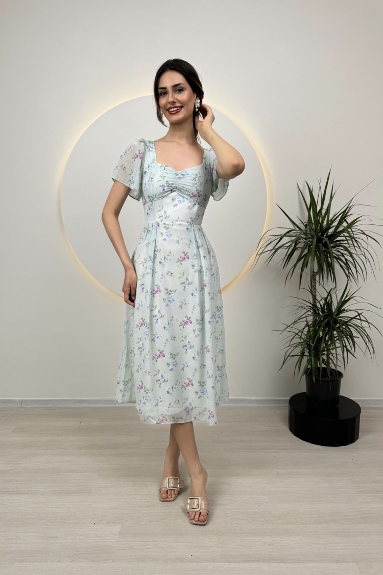 Patterned Crepe Dress