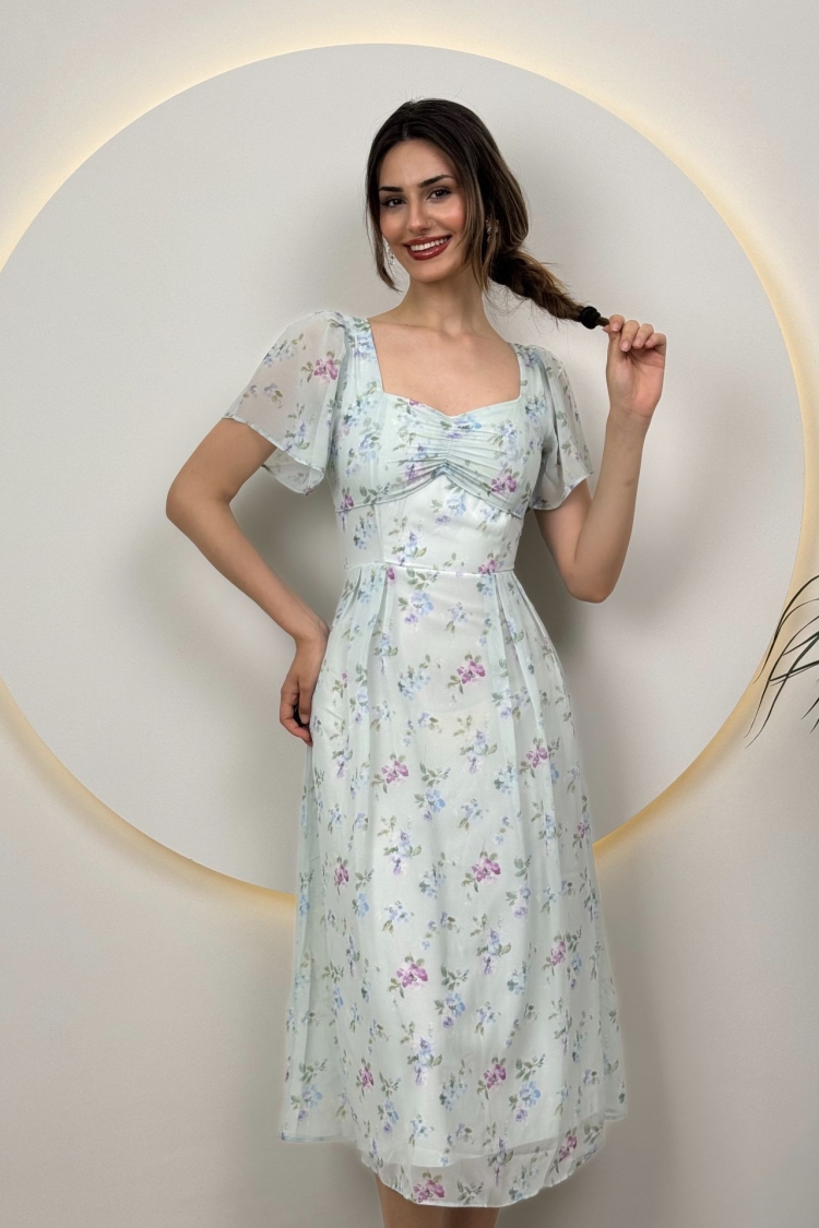 Patterned Crepe Dress