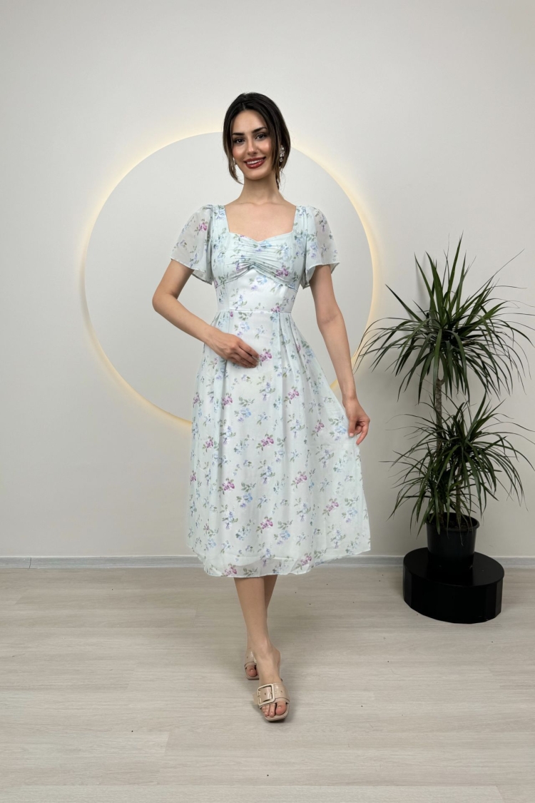 Patterned Crepe Dress
