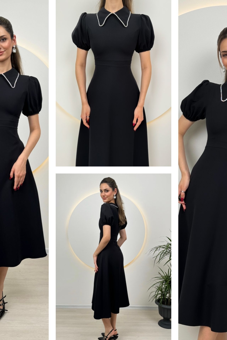 Collar Stone Stripe Maxi Size Atlas Dress