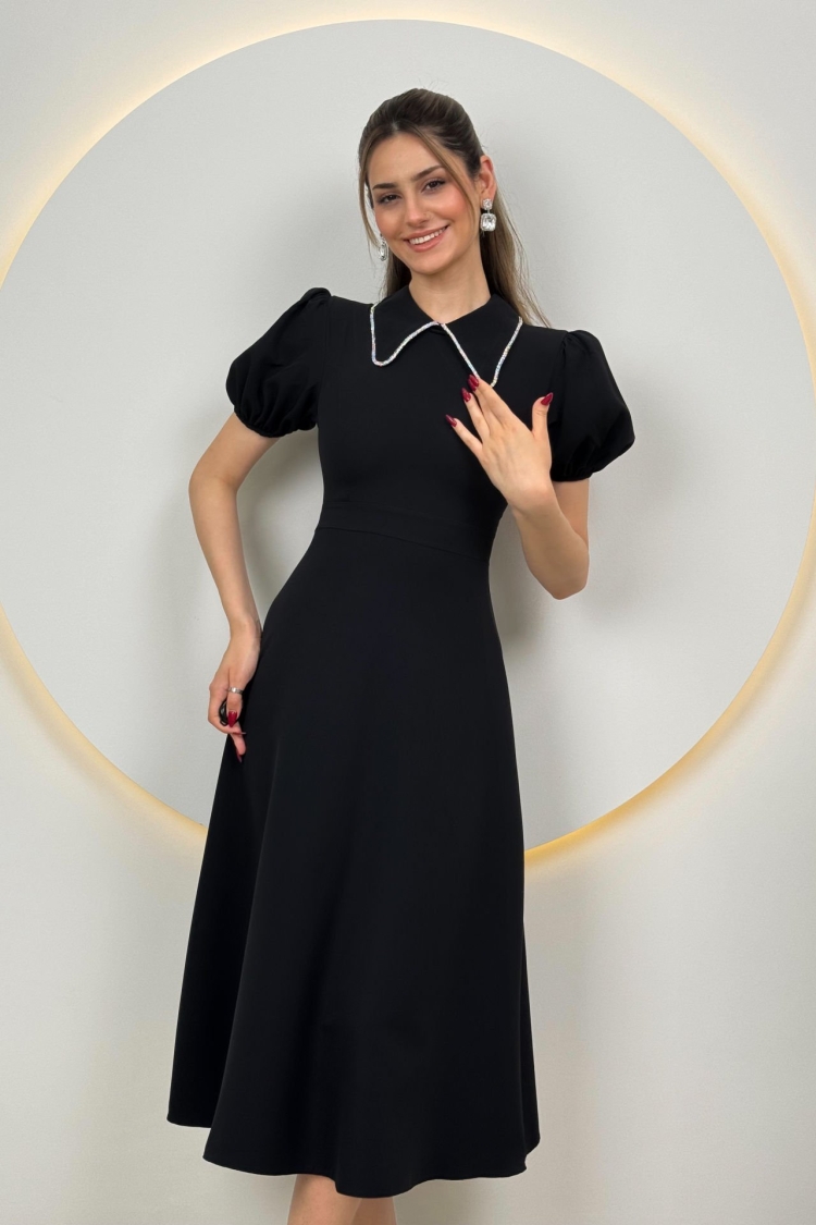 Collar Stone Stripe Maxi Size Atlas Dress
