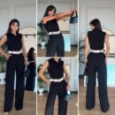 Belt Detail Mango Pattern Jumpsuit - Miss Janell - Globality Store - Women Clothes Wholesale Turkey