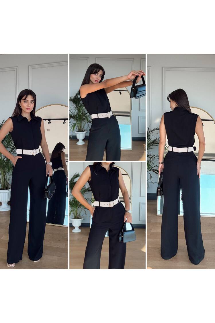 Belt Detail Mango Pattern Jumpsuit