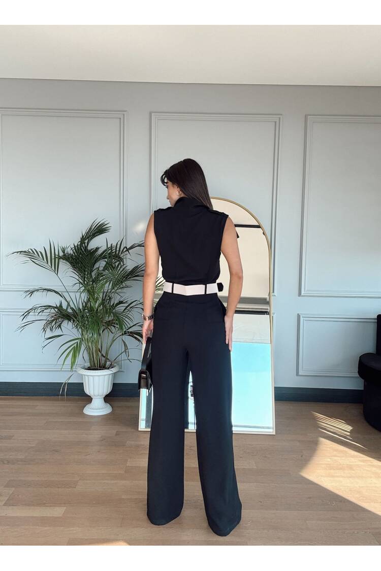 Belt Detail Mango Pattern Jumpsuit