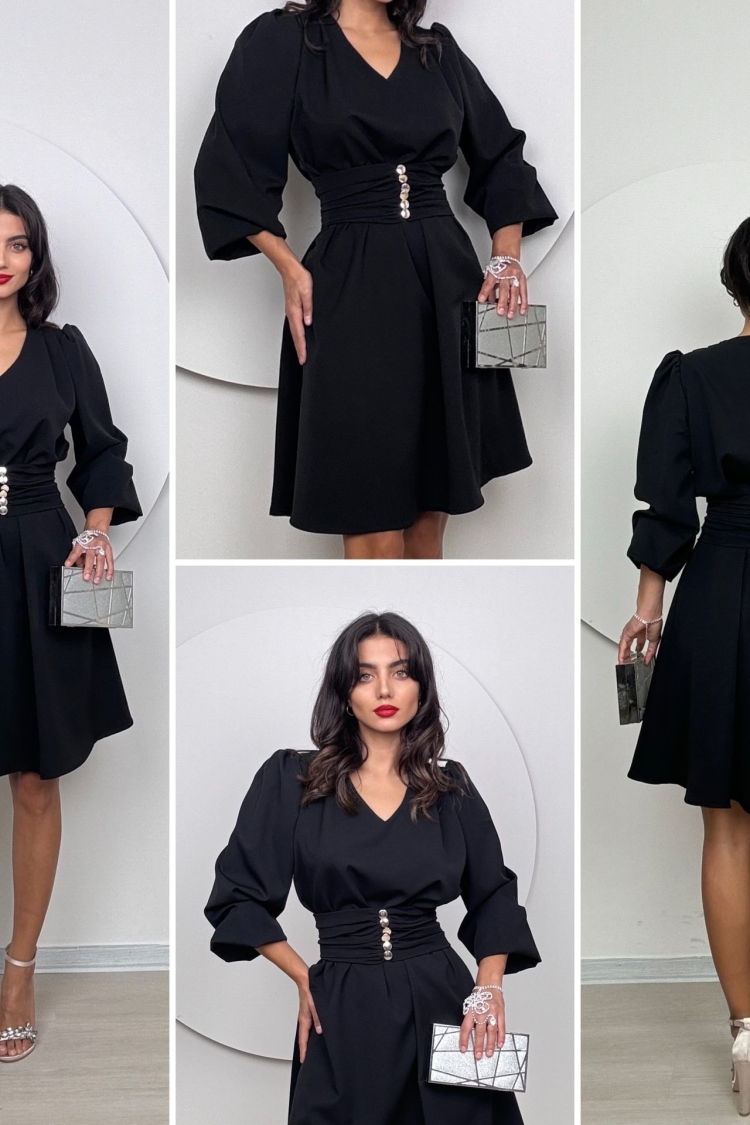 Shoulder Pile Belt Dress