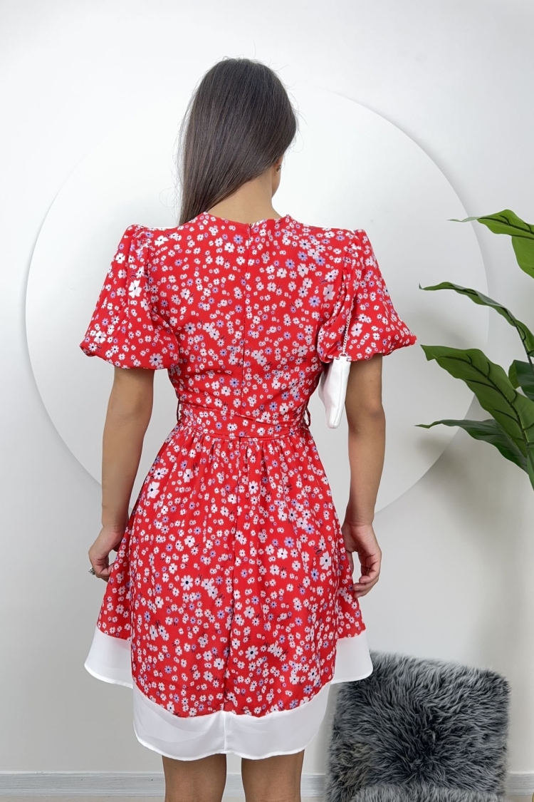 Collar Detail Crepe Mini Dress