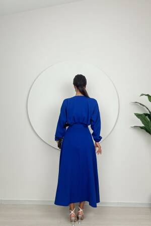 Long Dress With Pleated Belt - Miss Janell - Globality Store - Women Clothes Wholesale Turkey