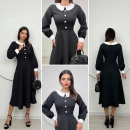 Midi Baby Collar Dress - Miss Janell - Globality Store - Women Clothes Wholesale Turkey