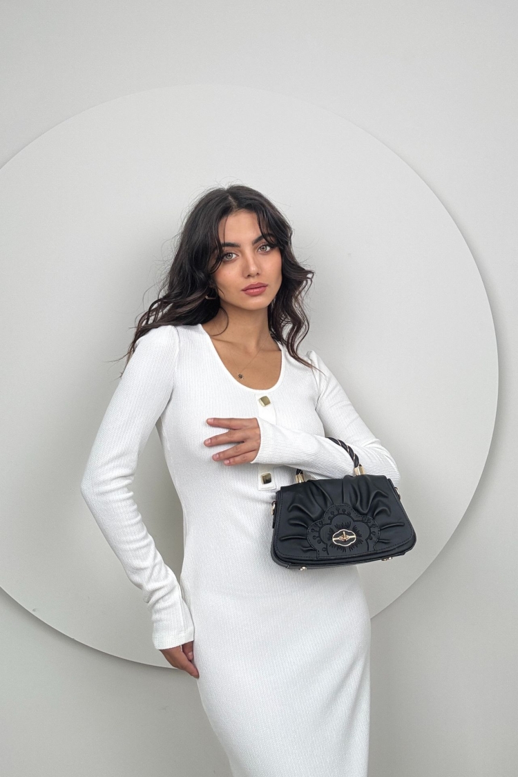 V Neck Knitted Dress - Miss Janell - Globality Store - Women Clothes Wholesale Turkey