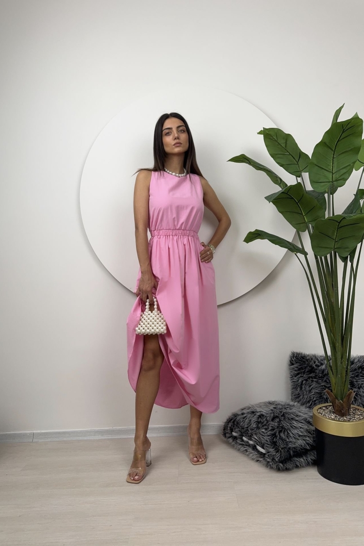 Elastic Waist Sleeveless Dress