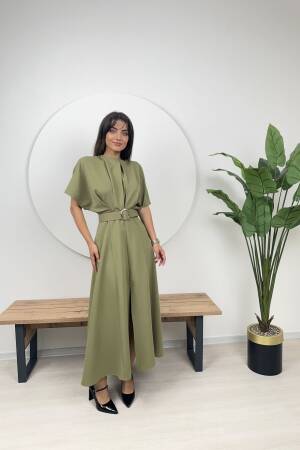 Atlas Fabric Belted Dress - Brand: Miss Janell - Women's Clothing Wholesale - Globality Store