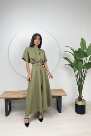 Atlas Fabric Belted Dress - Brand: Miss Janell - Women's Clothing Wholesale - Globality Store