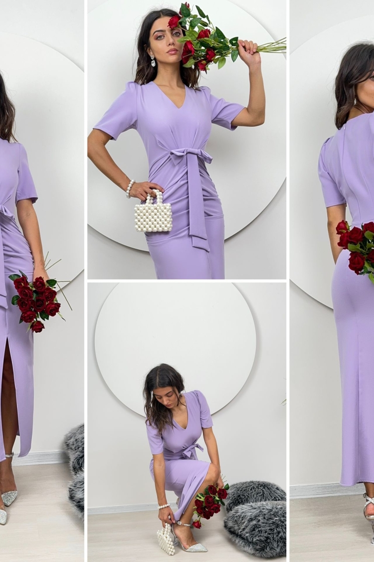 Front Ruffle Fyonk Detail Atlas Dress