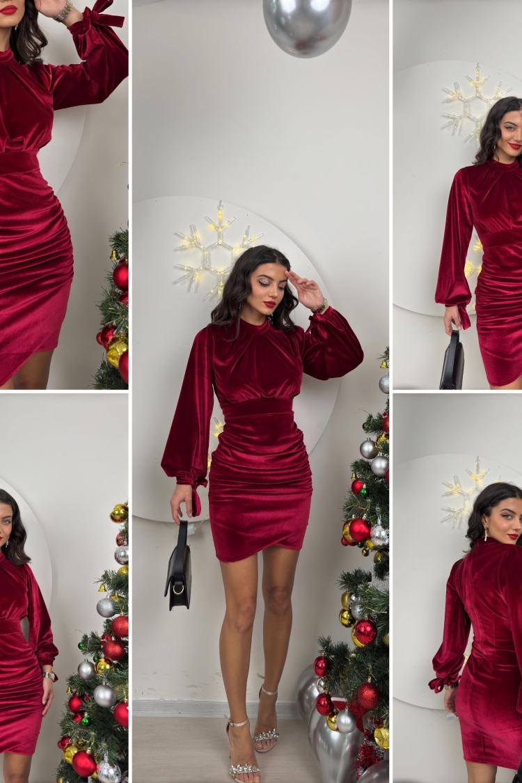 Velvet Dominant Collar Dress