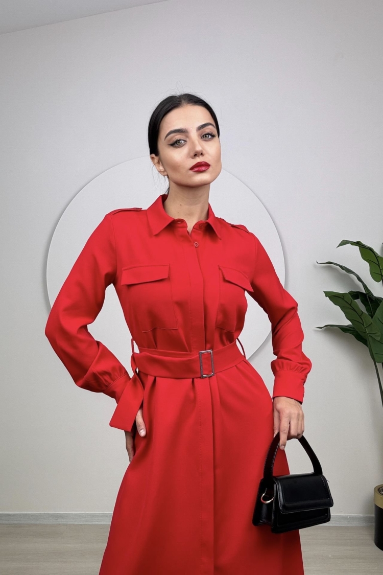 Drawstring Dress With Pockets - Miss Janell - Globality Store - Women Clothes Wholesale Turkey