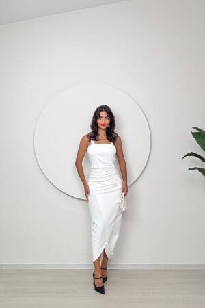 Pearl Detailed Pleated Dress - Miss Janell - Globality Store - Women Clothes Wholesale Turkey