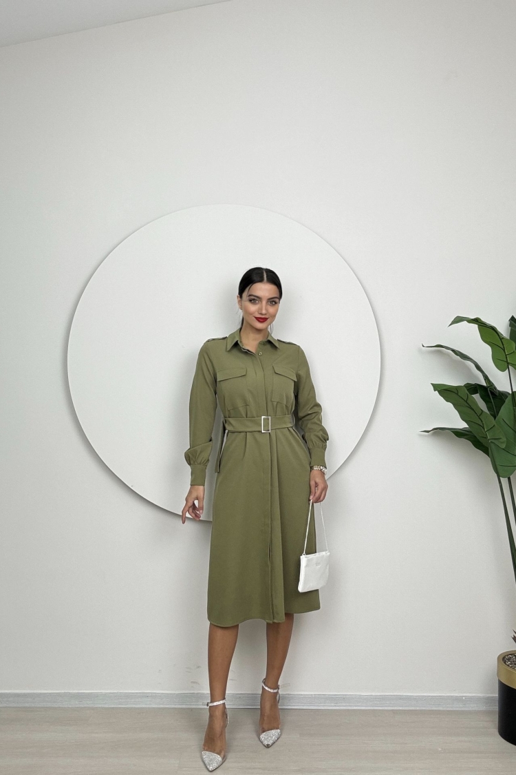 Drawstring Dress With Pockets