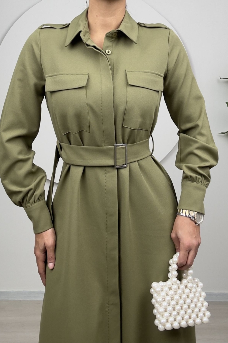 Drawstring Dress With Pockets