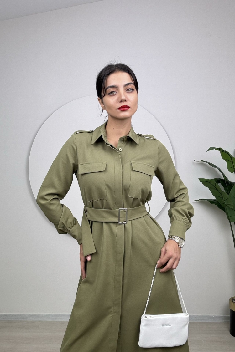Drawstring Dress With Pockets - Miss Janell - Globality Store - Women Clothes Wholesale Turkey