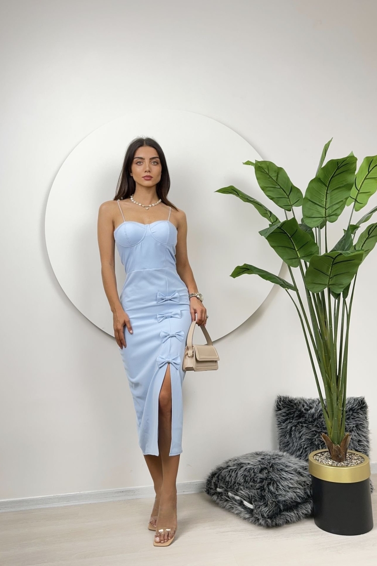 Slit Ribbon Detail Dress