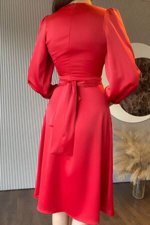 Satin Belted Dress - Miss Janell - Globality Store - Women Clothes Wholesale Turkey