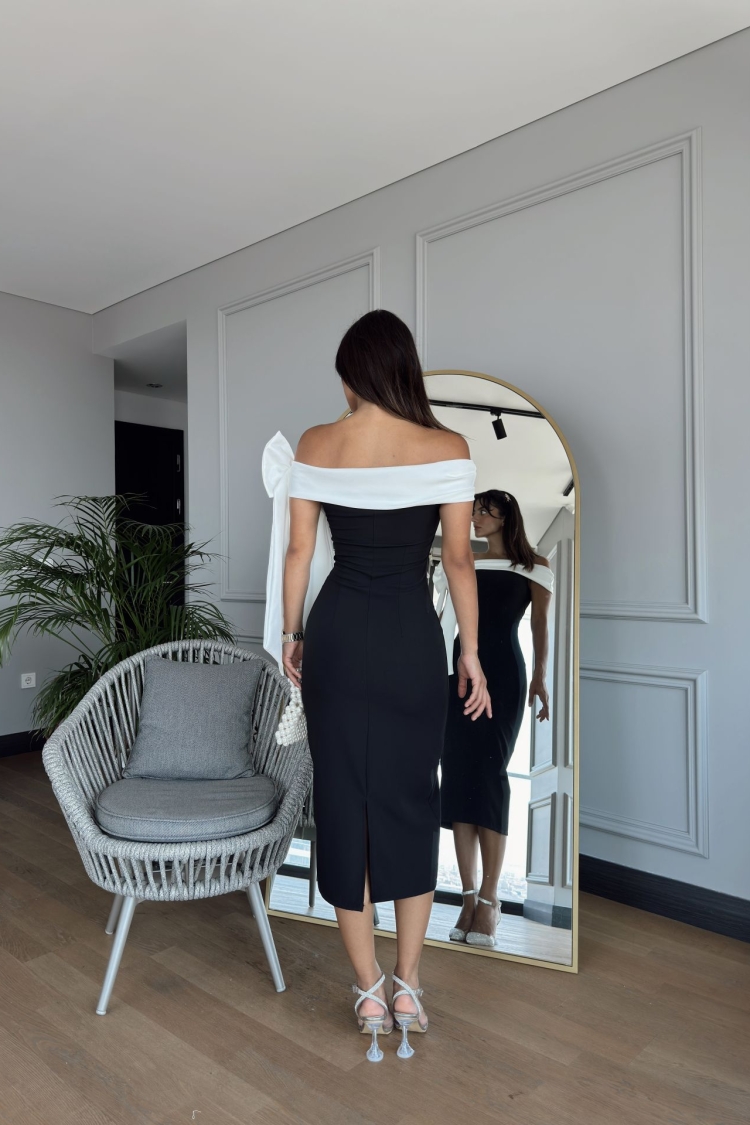 Shoulder Bow Detail Design Dress