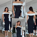 Shoulder Bow Detail Design Dress - Miss Janell - Globality Store - Women Clothes Wholesale Turkey