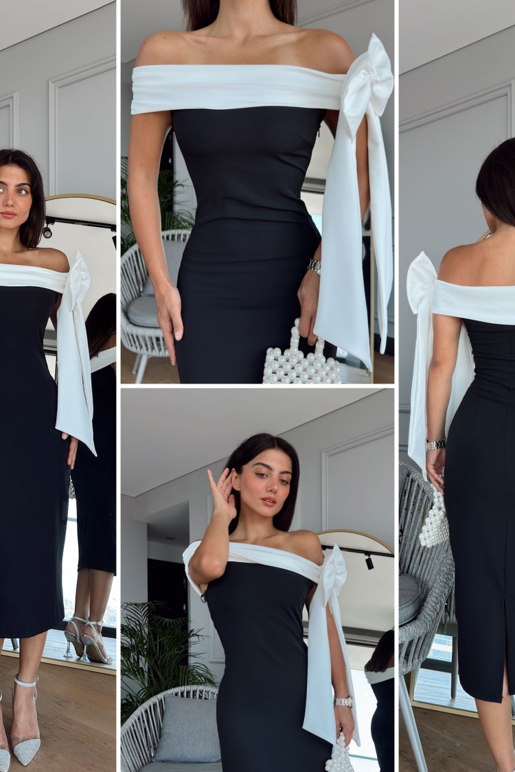 Shoulder Bow Detail Design Dress