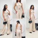Mango Pattern Belt Detail Jumpsuit - Miss Janell - Globality Store - Women Clothes Wholesale Turkey