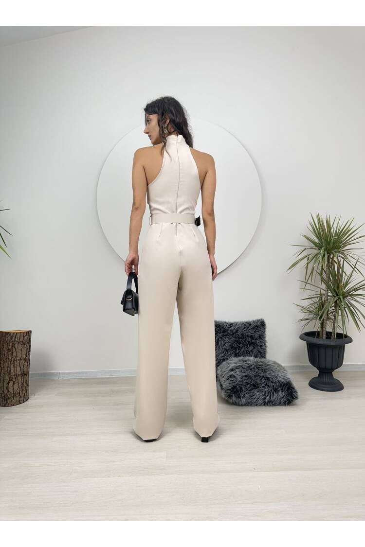 Mango Pattern Belt Detail Jumpsuit