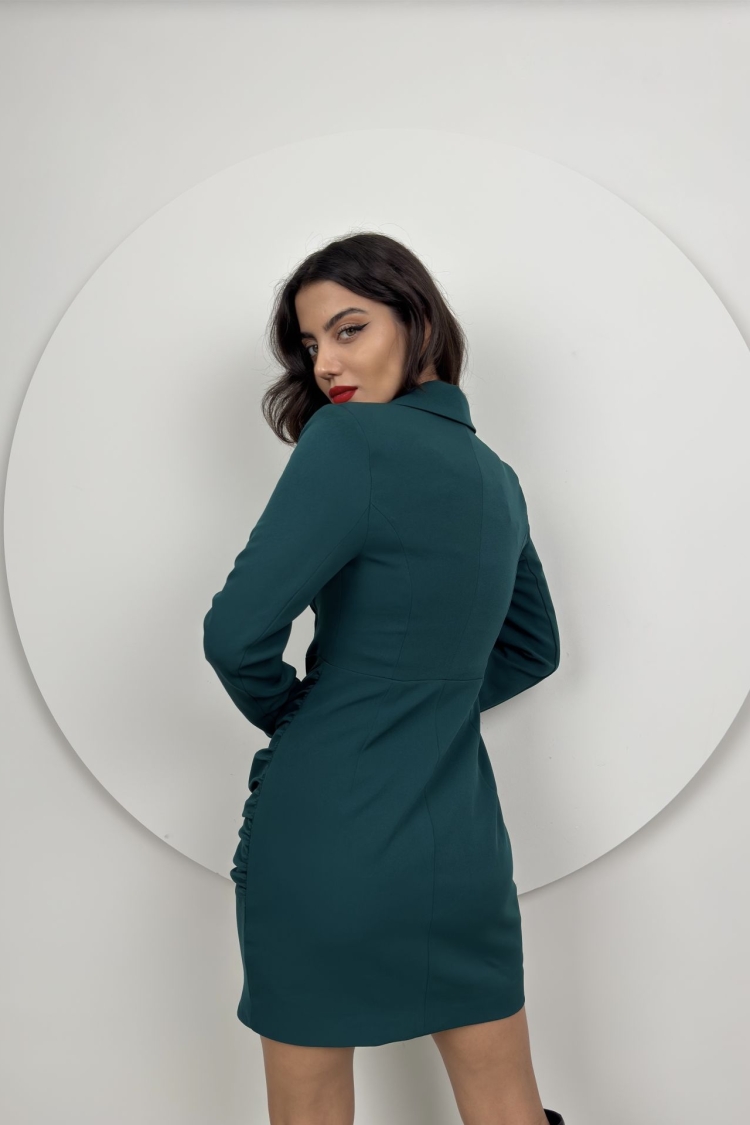 Ruffle Buttoned Jacket Dress