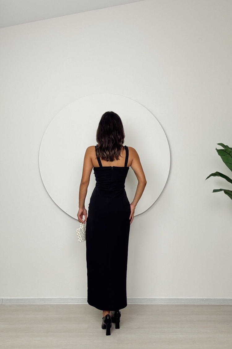 Pearl Detailed Pleated Dress