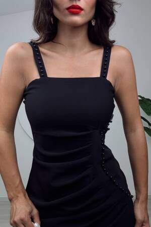 Pearl Detailed Pleated Dress - Miss Janell - Globality Store - Women Clothes Wholesale Turkey