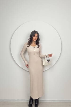 V Neck Knitted Dress - Miss Janell - Globality Store - Women Clothes Wholesale Turkey