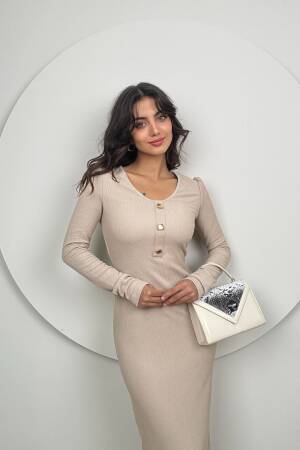 V Neck Knitted Dress - Miss Janell - Globality Store - Women Clothes Wholesale Turkey