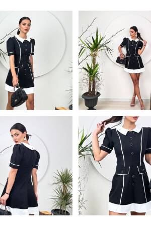 Garnished Heart Button Belted Dress - Miss Janell - Globality Store - Women Clothes Wholesale Turkey