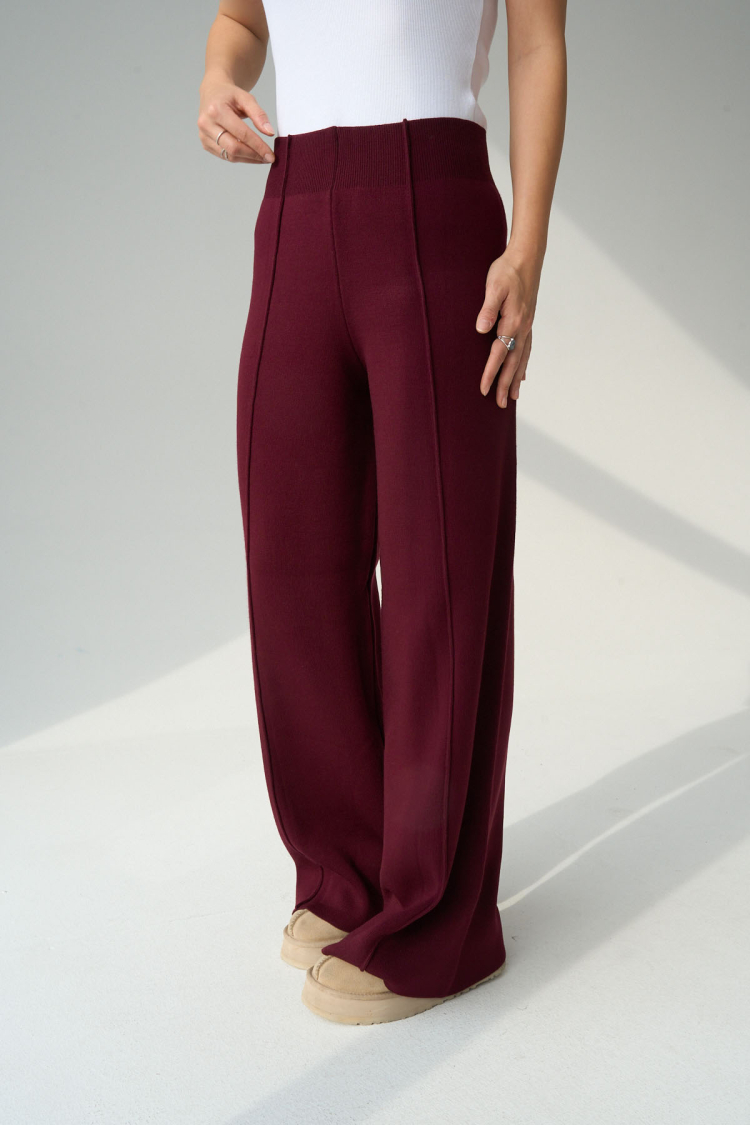 Wick Stitched Trousers - Burgundy