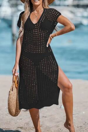 Women's Sleeveless V-Neck Mid-Size Knitwear Dress - Janes - Globality Store - Women Clothes Wholesale Turkey
