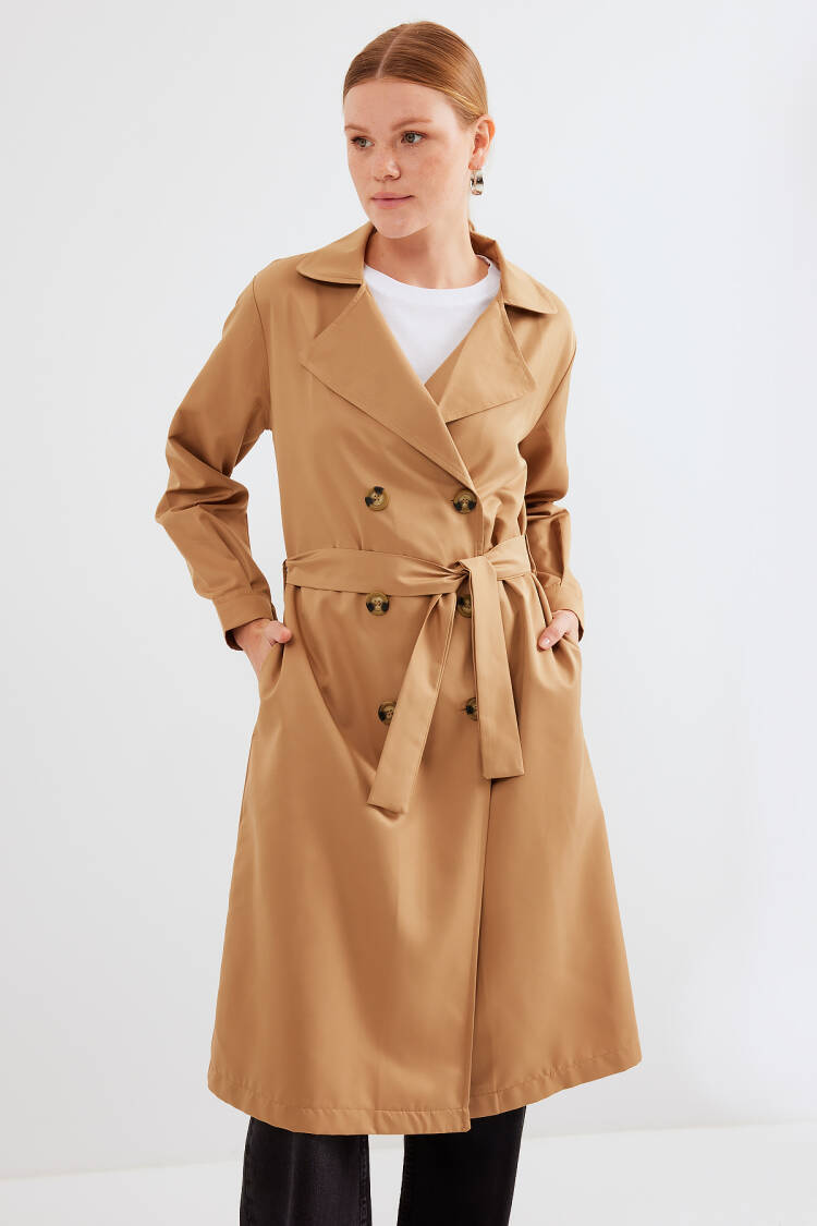 Trench Coat - Tan - Bigdart - Globality Store - Women Clothes Wholesale Turkey