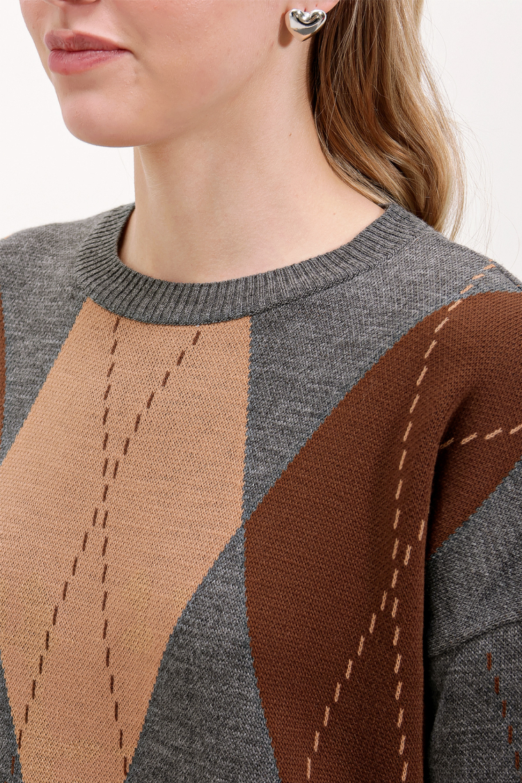 Long Knit Dress -& Brown