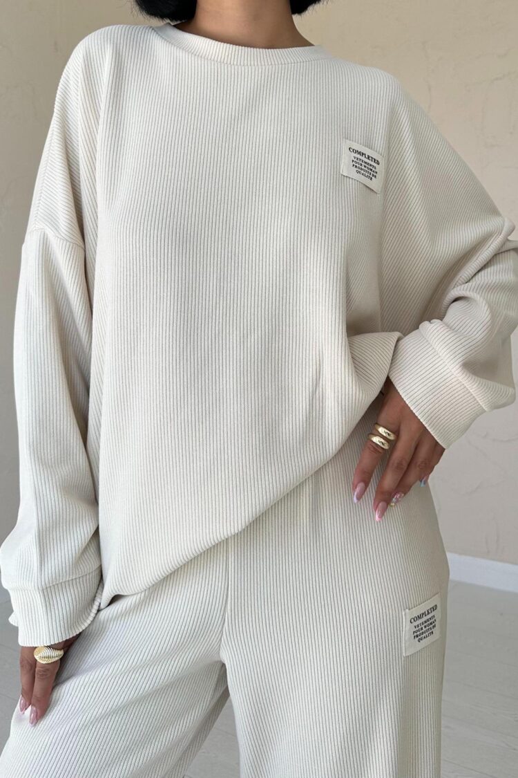 Ribbed Comfort Blouse & Trouser Suit
