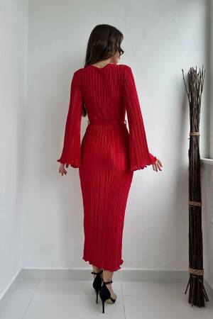 Spanish Sleeve Pleated Dress - Elisa - Globality Store - Women Clothes Wholesale Turkey