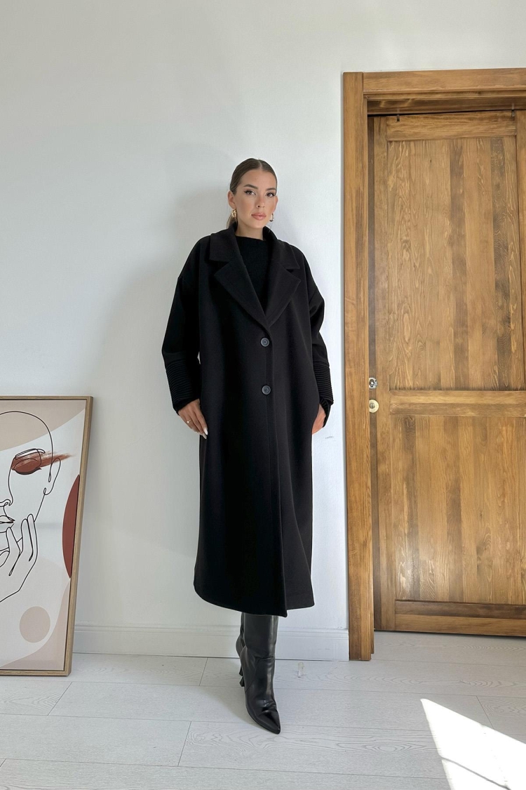 Coat With Cuff Detail - Elisa - Globality Store - Women Clothes Wholesale Turkey