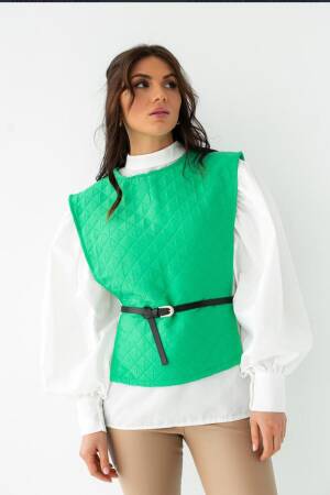 Belted Shirt And Poncho Set - Elisa - Globality Store - Women Clothes Wholesale Turkey