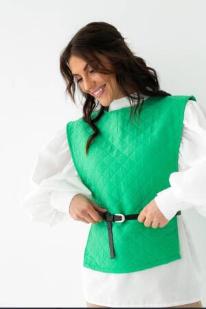 Belted Shirt And Poncho Set - Elisa - Globality Store - Women Clothes Wholesale Turkey