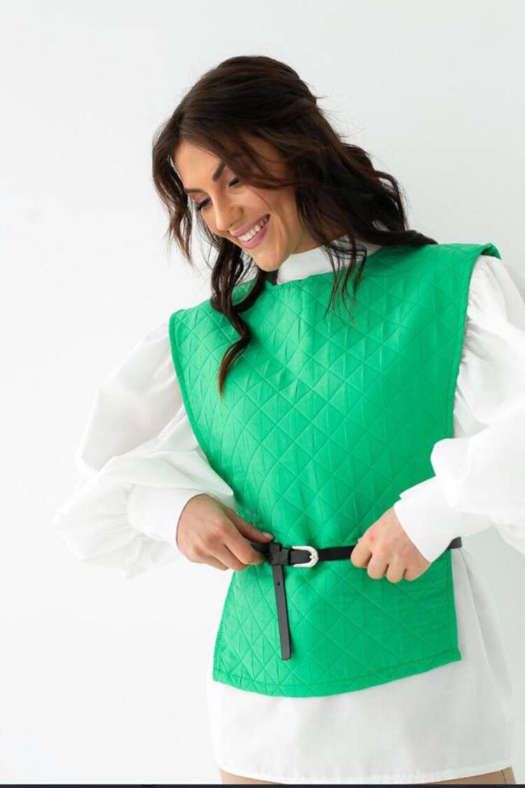 Belted Shirt And Poncho Set - Elisa - Globality Store - Women Clothes Wholesale Turkey