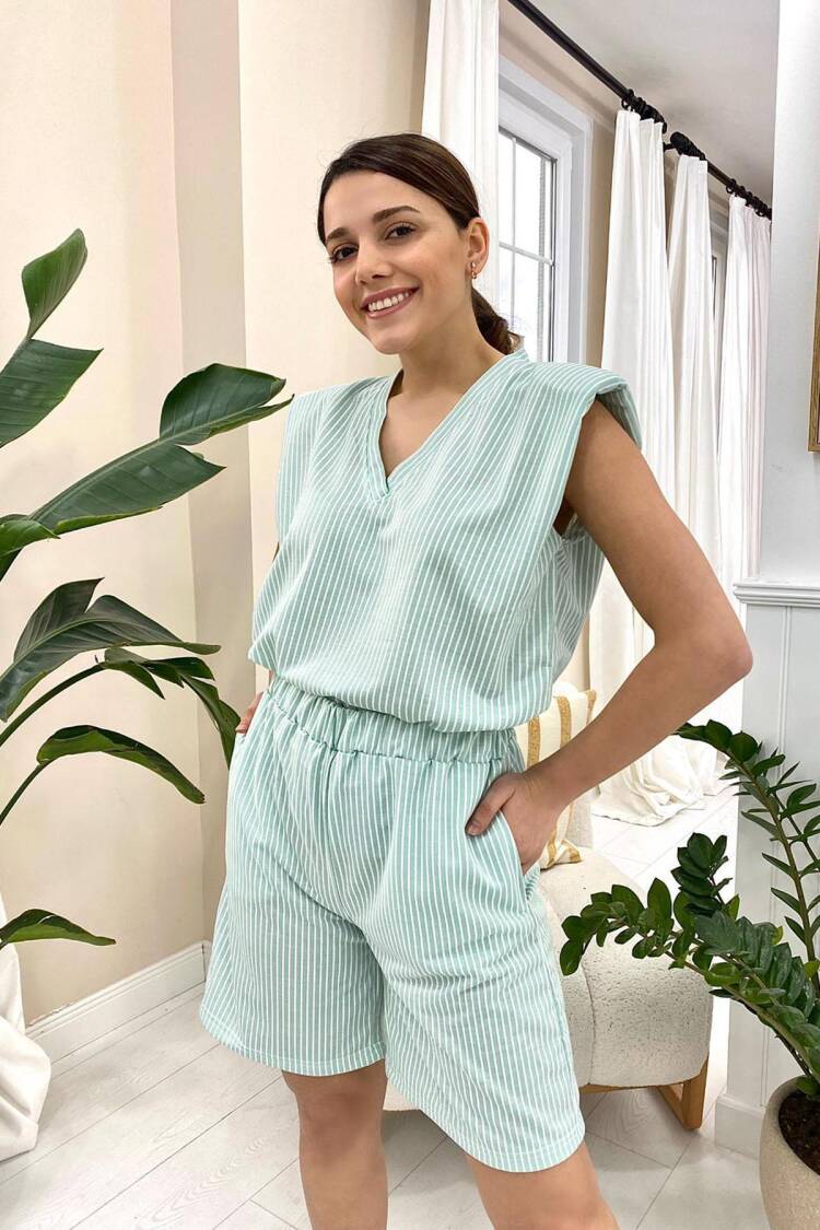 Striped Shorts Set