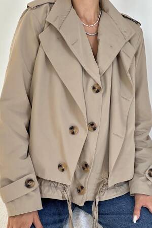 Double Layer Short Jacket - Light - Elisa - Globality Store - Women Clothes Wholesale Turkey